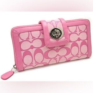 Coach Y2K Pink Signature Wallet rare find !